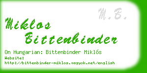 miklos bittenbinder business card